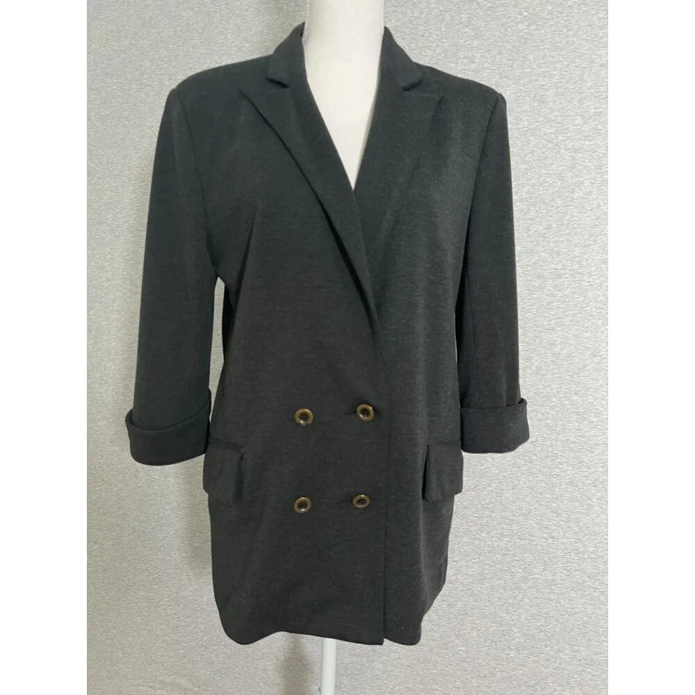 Cartonnier Dark Gray Double-Breasted Blazer